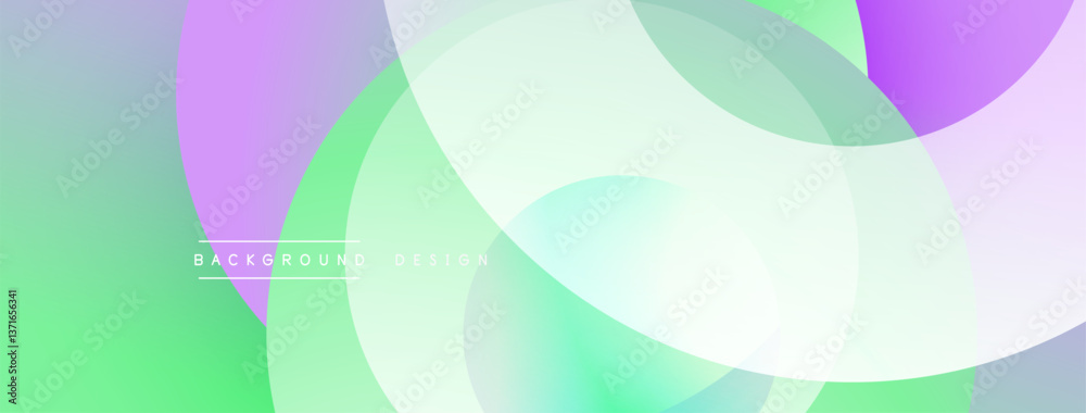 Poster Layered circular shapes in vivid colors form a gradient-rich abstract design with smooth transitions, depth effects, and a modern, futuristic aesthetic