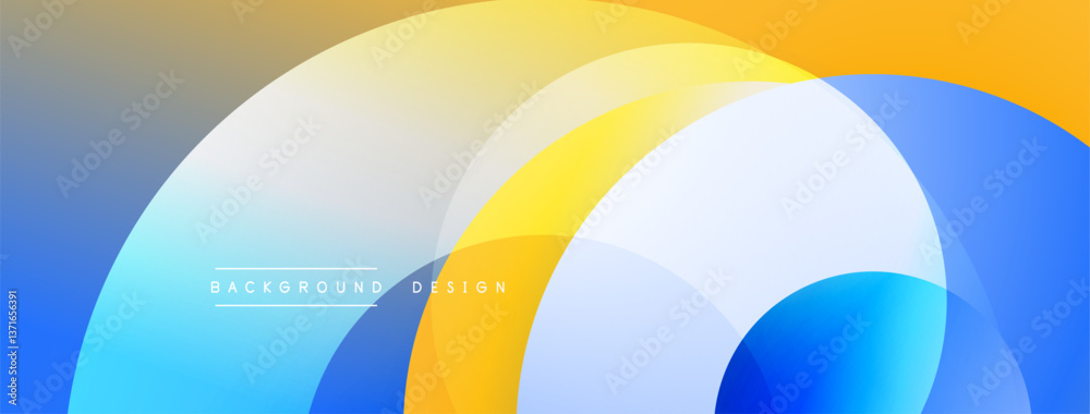 Aufkleber Abstract composition with layered circular elements, blending gradients and soft transitions, creating a sense of depth, motion, and visual harmony