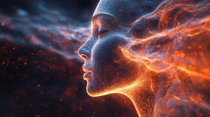 Sound waves entering the human ear canal visualize the hearing process, useful for audiology and hearing health awareness.