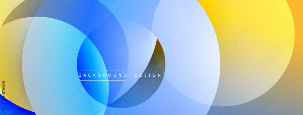 Aufkleber abstract composition with layered circular elements, blending gradients and soft transitions, creati