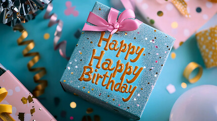 A birthday gift box for celebrating a birthday with a Happy Birthday message