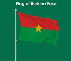 Flag Of Burkina Faso, Burkina Faso flag, National flag of Burkina Faso. pole flag of Burkina Faso.