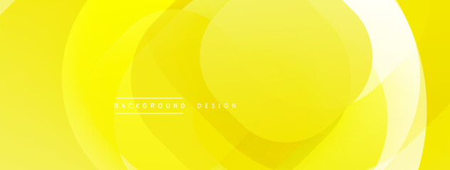 Circular abstract design with overlapping translucent circles and round shapes, blending gradients and smooth curves, creating depth, contrast, and a dynamic visual effect