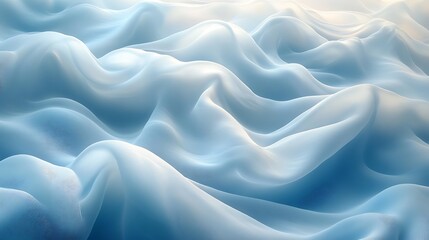 Obraz premium A serene silky background in icy blue and white, with gentle waves and a frosted glass effect,