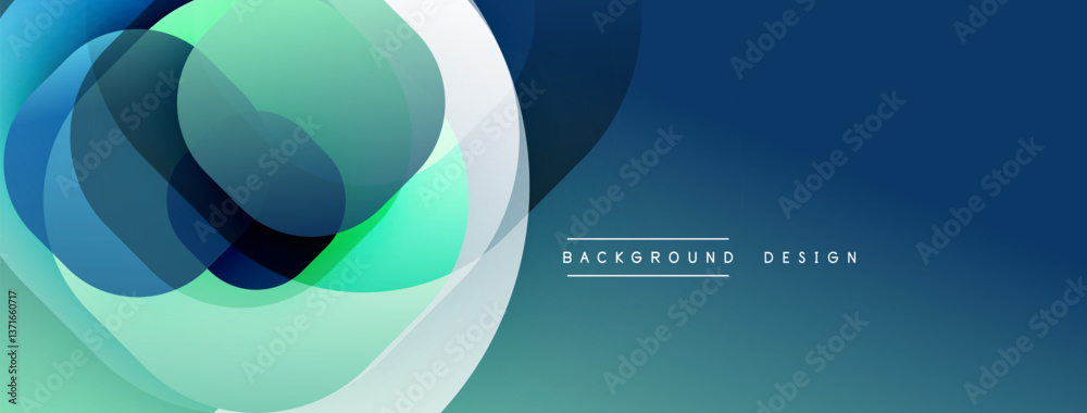 Fototapete Abstract background with layered translucent gradient shapes