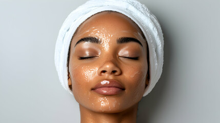 Serene Young Woman with a Hydrating Facial Mask