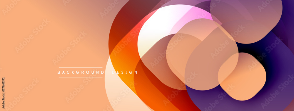 Leinwandbilder Abstract background with layered translucent gradient shapes