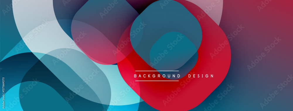 Poster Abstract background with layered translucent gradient shapes