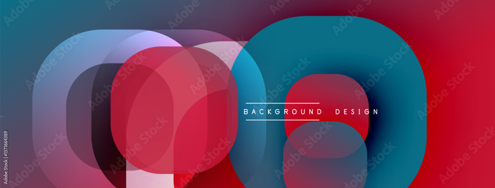 Poster Abstract background with layered translucent gradient shapes