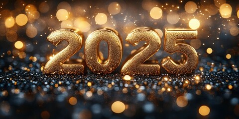 2025 Happy New Year Greeting Card International Celebration Festivity Design