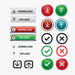 Upload and download buttons