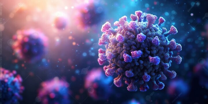 3D Rendering of Coronavirus Particle Science Illustration with Photorealistic Detail and Cinematic Lighting