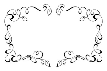 decorative frame with stylized leaves and ornate pattern; graphic design