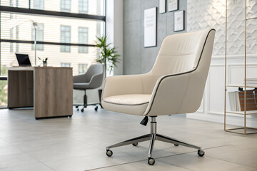 modern office interior and boss chair 