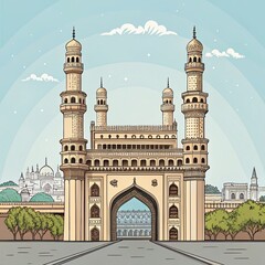 Illustration of Charminar, Hyderabad
