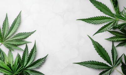  Beautiful green cannabis leaf