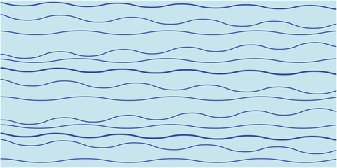 Obraz premium Summer Wave pattern. Blue wave graphic. Summer and ocean wave design pattern. Vector illustration.