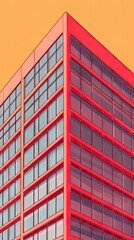 Fototapeta premium Modern red-pink building facade