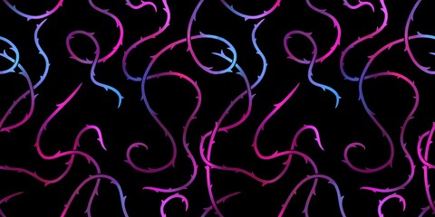 Glowing thorns seamless pattern 