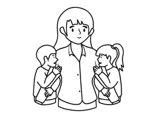 Hand Drawn Mother Day Silhouette illustration