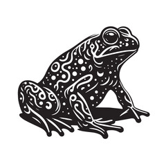 Black Golden Toad Silhouette Vector, High Quality Illustration on White Background