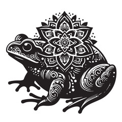 Black Golden Toad Silhouette Vector, High Quality Illustration on White Background