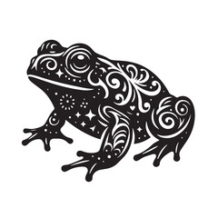Black Golden Toad Silhouette Vector, High Quality Illustration on White Background