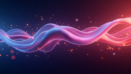Abstract Pink and Blue Glowing Waves Background Design
