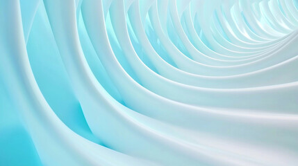 3D beautiful geometric wavy curve lines abstract architecture relaxing clean scene. spa salon technology fashion style blue green white product display show background
