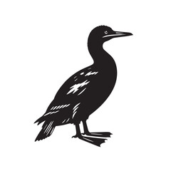 Obraz premium Black Great Auk Silhouette Vector, High Quality Illustration on White Background
