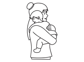 Hand Drawn Mother Day Silhouette illustration