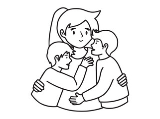 Hand Drawn Mother Day Silhouette illustration