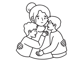 Mother Day Outline Background Illustration