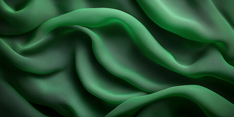 Obraz premium Elegant green silk waves for luxury textile design and fashion inspiration