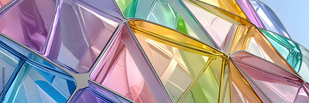 Fototapete abstract geometric colorful background with translucent triangles