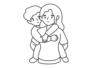 Hand Drawn Mother Day Silhouette illustration