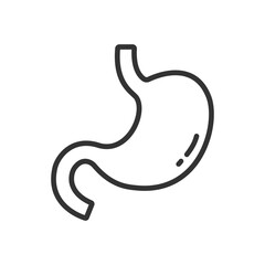 Simple human stomach outline icon isolated flat style.