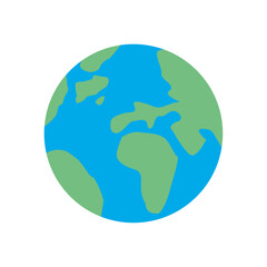 Vector image of a planet Earth icon with a white background
