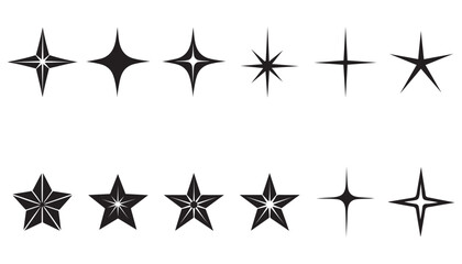 Sparkle star icon set