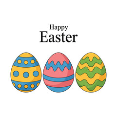Colorful set of decorated Easter eggs vector illustration