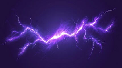 Vibrant Purple Lightning Bolt Against Dark Background in Dynamic Display