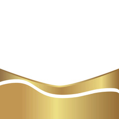 White background with gold elegant effect. Gold background with space for text. Gold gradient for banner, golden wavy shape, gold radient luxury. Vector illustration. Eps10.