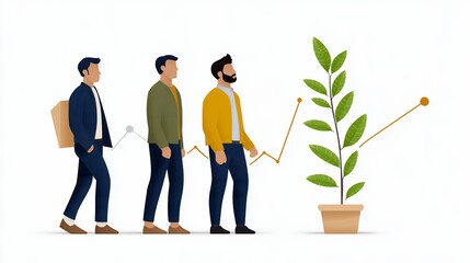 Business Growth Pixel Art Illustration