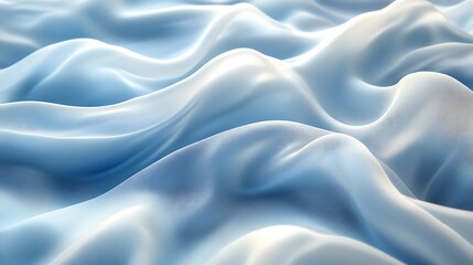 Obraz premium A serene silky background in icy blue and white, with gentle waves and a frosted glass effect,
