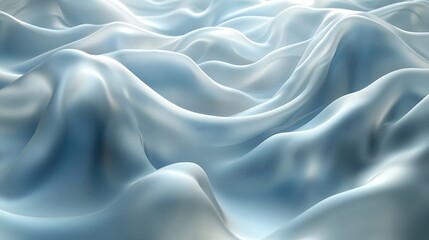 Obraz premium A serene silky background in icy blue and white, with gentle waves and a frosted glass effect,