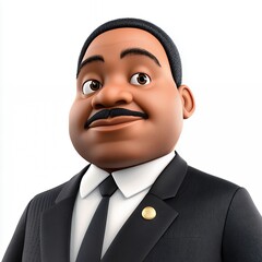 Cartoon Businessman Portrait in Business Suit