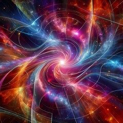 Fototapeta premium An artful merging of multiple cosmic realms where intersecting l