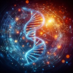 An abstract representation of a DNA double helix