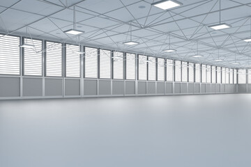 Empty factory or warehouse space for rent