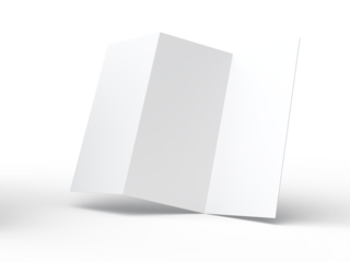 Tri fold, three panel fold, open leaflet mockup template isolated on background. Blank paper template, flyer, wedding invitation, postcard, thank you card, notecards, notepad, greeting card, brochure